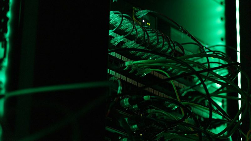 Server racks being decommissioned